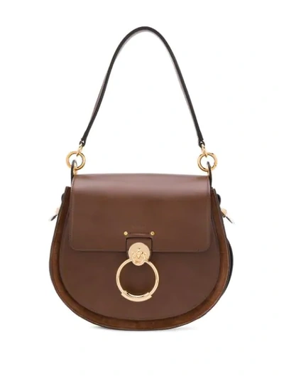 Shop Chloé Tess Shoulder Bag In Brown
