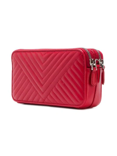 Shop Prada Quilted Crossbody Bag In Red
