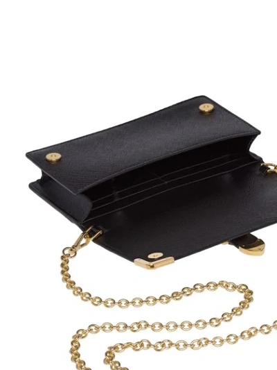 Shop Prada Saffiano Clutch Bag In Black