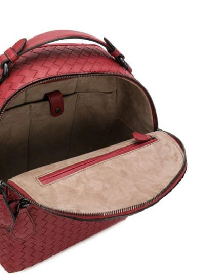 Shop Bottega Veneta Intrecciato Backpack In Red