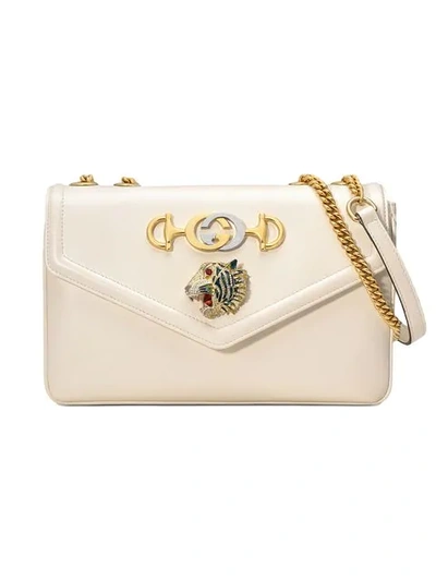 Shop Gucci Mittelgrosse Schultertasche In 9084 Bianco