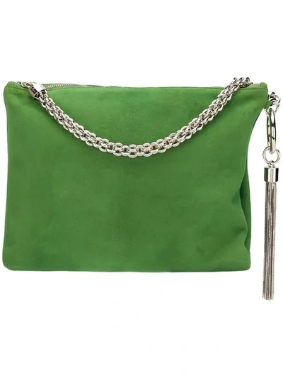 Shop Jimmy Choo Callie Clutch Bag In Green