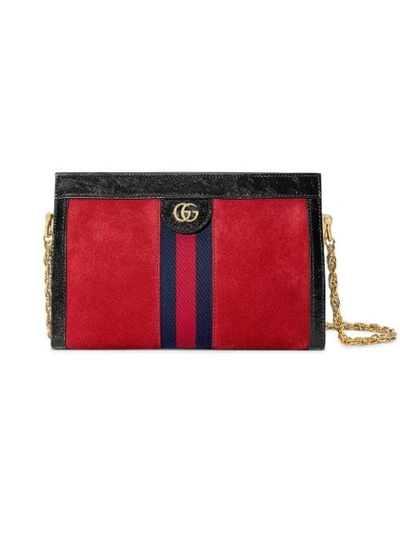 Shop Gucci Ophidia Small Shoulder Bag In Red