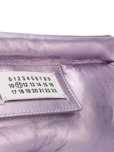 Shop Maison Margiela Numbers Patch Padded Clutch In Purple