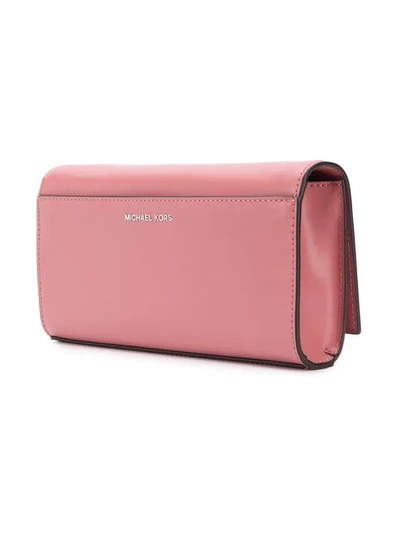 Shop Michael Michael Kors Floral Embellished Clutch Bag In Pink