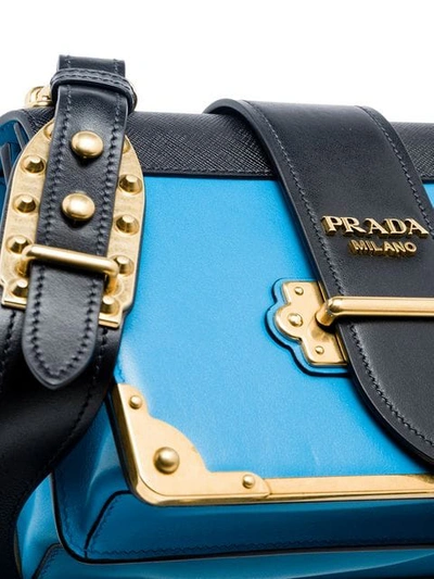 Shop Prada Cahier Bag In Blue