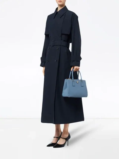 Shop Prada Galleria Small Saffiano Leather Bag In Blue