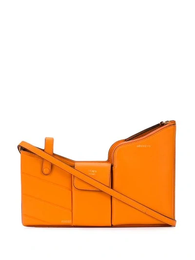 FENDI STRUCTURED SHOULDER BAG - 橘色