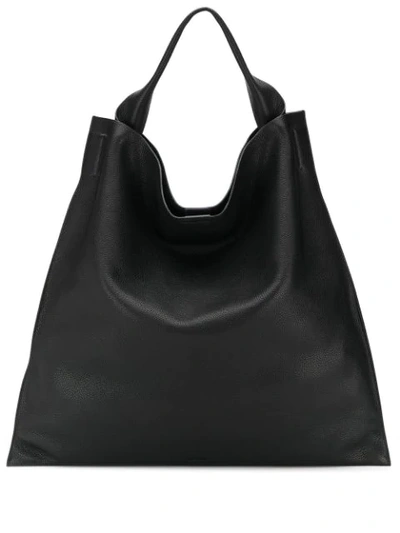 Xiao Grained Leather Tote Bag In Black