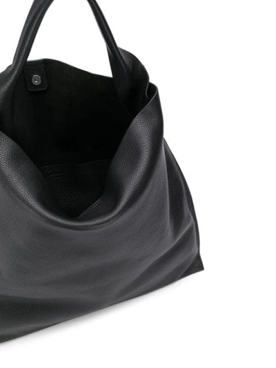 Jil Sander Xiao Grained Leather Tote Bag In Black | ModeSens