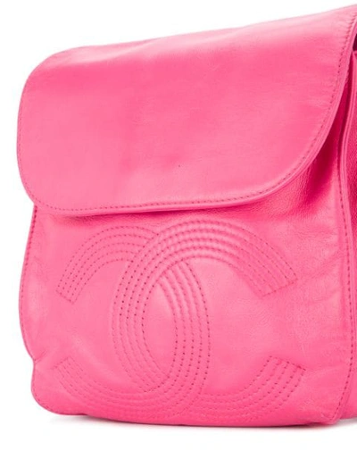 Pre-owned Chanel Vintage Line Cc Stitch Backpack - Pink