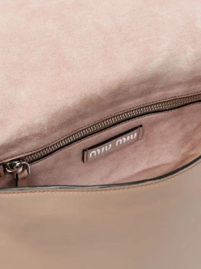 Shop Miu Miu Grace Lux Shoulder Bag In F0pfp Powder Pink + Caramel
