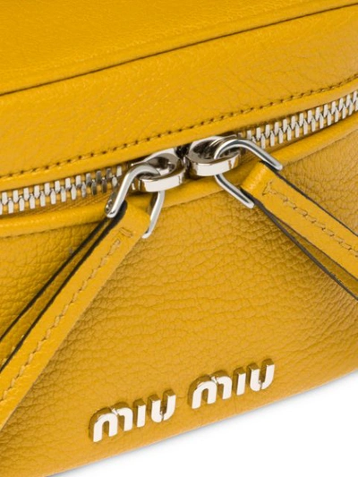 Shop Miu Miu Madras Leather Shoulder Bag - Yellow