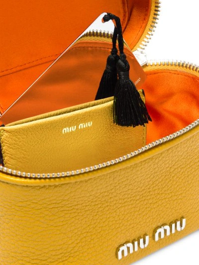 Shop Miu Miu Madras Leather Shoulder Bag - Yellow