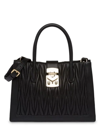 Shop Miu Miu Confidential Tote Bag In Black