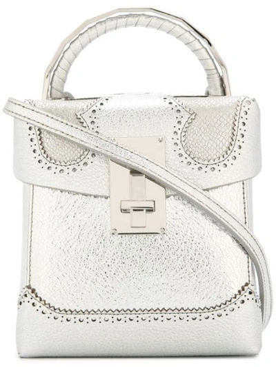 Shop The Volon Brogue Detail Box Bag - Metallic