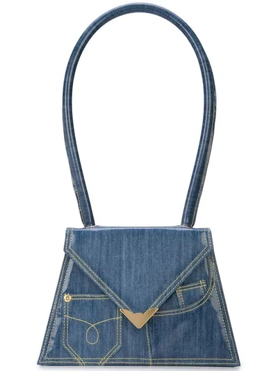 Shop Amélie Pichard Flat Denim Bag In Blue