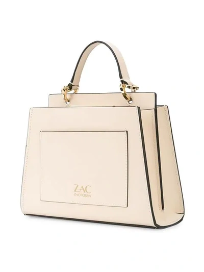 Shop Zac Zac Posen Mini Earthette Double-compartment Shoulder Bag In Neutrals