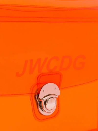 Shop Junya Watanabe Logo Print Messenger Bag In Orange