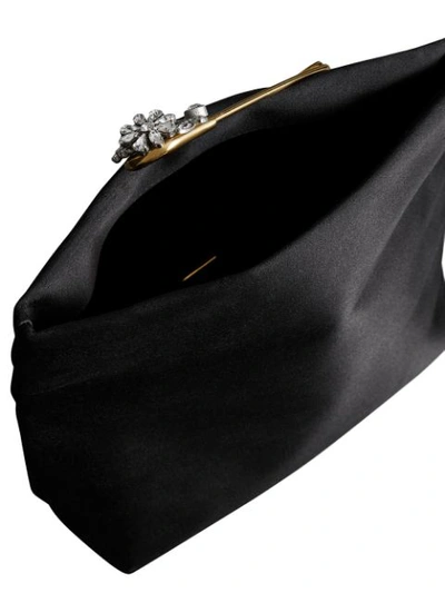 Shop Burberry The Small Pin Clutch In Satin In Black