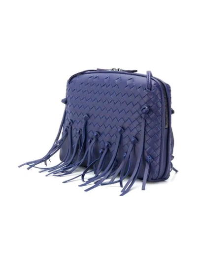 Shop Bottega Veneta Intrecciato Shoulder Bag In Blue