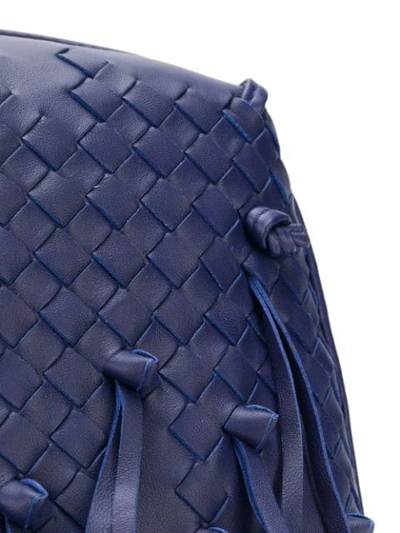 Shop Bottega Veneta Intrecciato Shoulder Bag In Blue