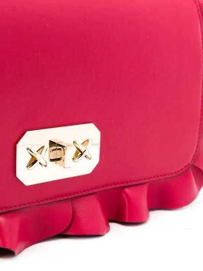 Shop Red Valentino Red(v) Ruffle-trimmed Shoulder Bag