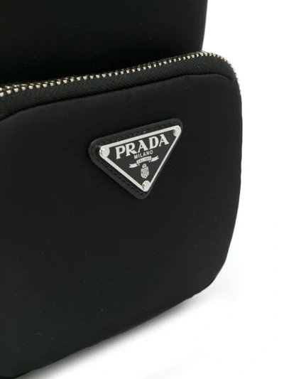 Shop Prada Technical Fabric Bucket Bag - Black