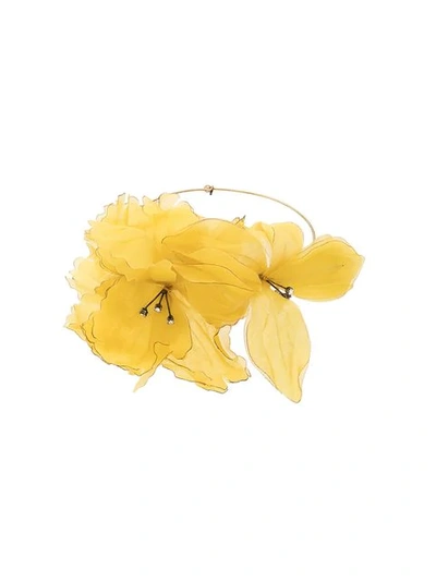 Shop Forte Forte Floral Corsage Necklace In Yellow