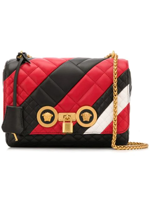 versace quilted icon shoulder bag