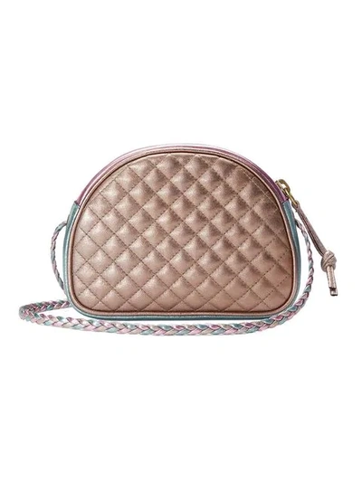Shop Gucci Pink And Blue Laminated Leather Mini Bag