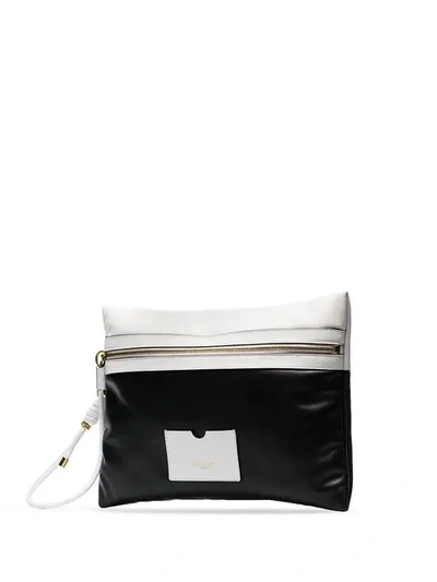 Shop Givenchy Black And White Tag Xl Leather Clutch Bag