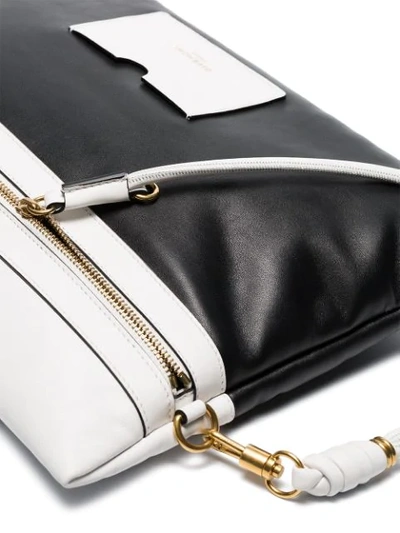 Shop Givenchy Black And White Tag Xl Leather Clutch Bag