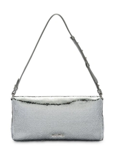 Shop Miu Miu Sequin Shoulder Bag In Silver