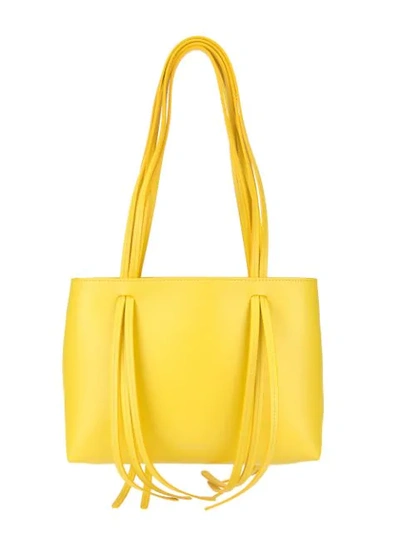 Shop Mansur Gavriel Fringe Shoulder Bag In Yellow