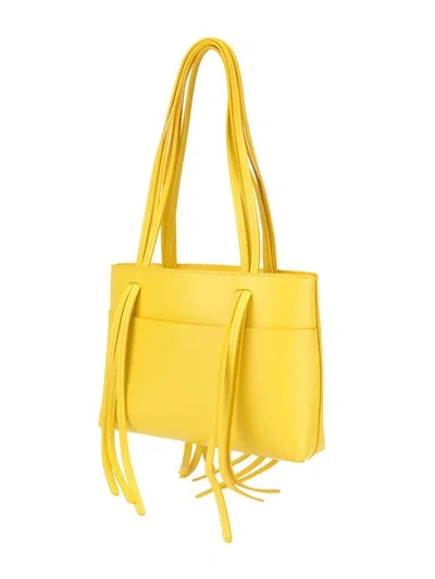 Shop Mansur Gavriel Fringe Shoulder Bag In Yellow