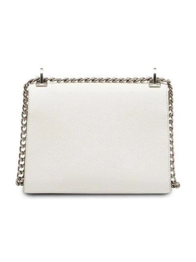 Shop Prada Monochrome Saffiano Leather Bag In White