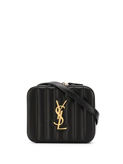 Shop Saint Laurent Vicky Quilted Belt Bag In Black