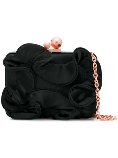 Shop Sophia Webster Ruffle Clutch Bag - Black