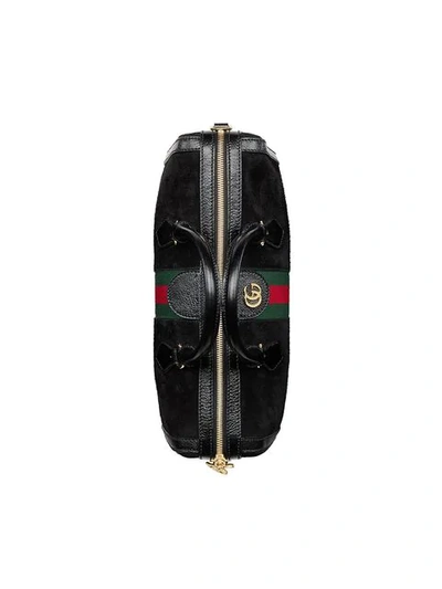 GUCCI OPHIDIA皮革中号手提包 - 黑色