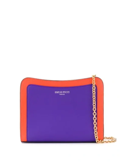 Shop Emilio Pucci Colourblock Shoulder Bag In Purple