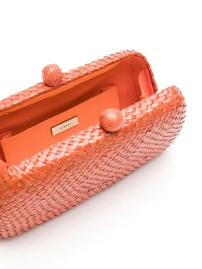 Shop Serpui Straw Clutch In Orange