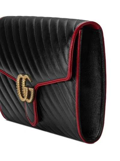 Shop Gucci Gg Marmont Clutch In Black