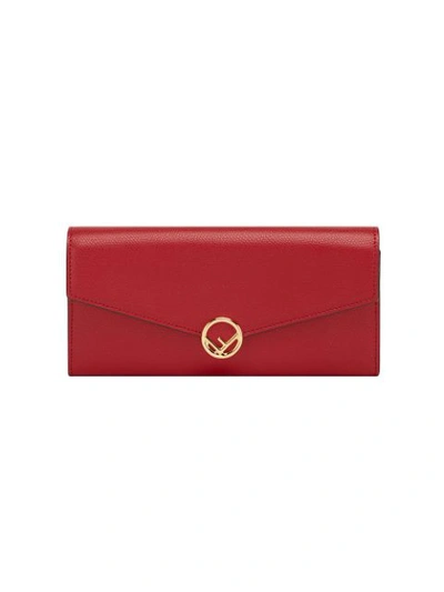 Shop Fendi F Is  Continental Chain Wallet In Red