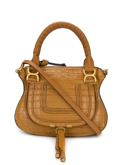 Shop Chloé Small Marcie Handbag In Brown