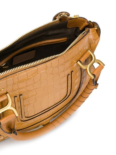 Shop Chloé Small Marcie Handbag In Brown