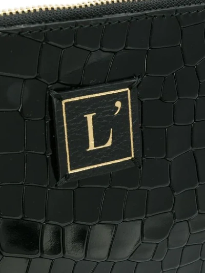Shop L'autre Chose Embossed Logo Patch Clutch Bag In Black
