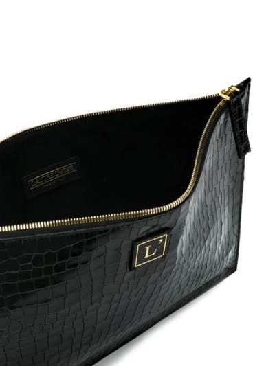 Shop L'autre Chose Embossed Logo Patch Clutch Bag In Black