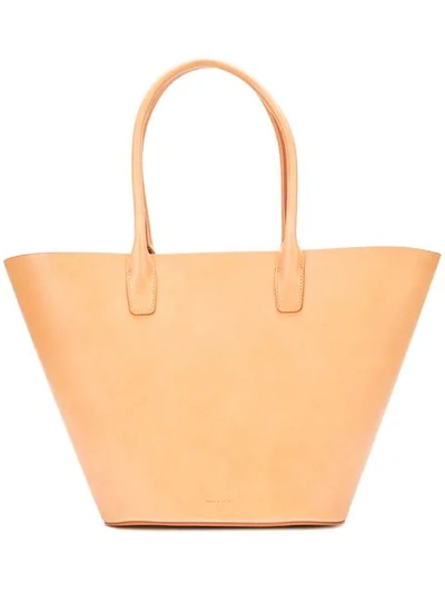 Shop Mansur Gavriel Triangle Tote Bag In Brown