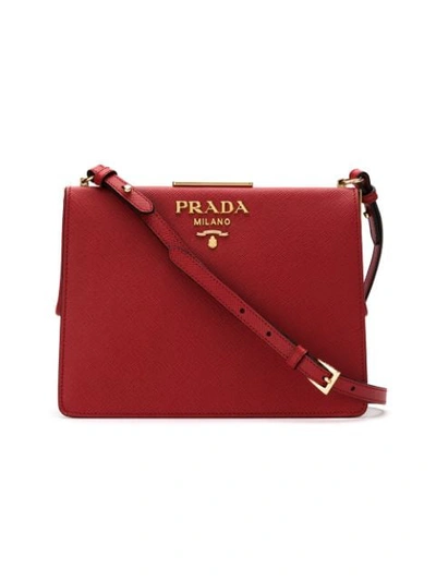 Shop Prada Light Frame Crossbody Bag In Red